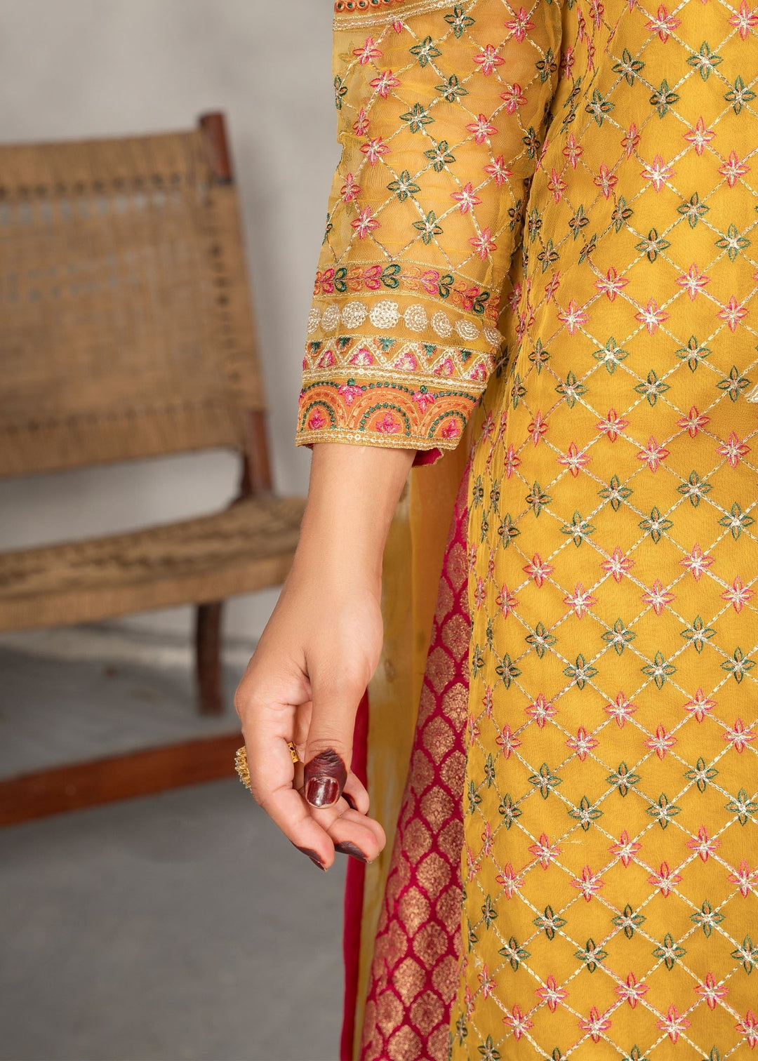 Laleen Maize 3 Piece Suit Yellow