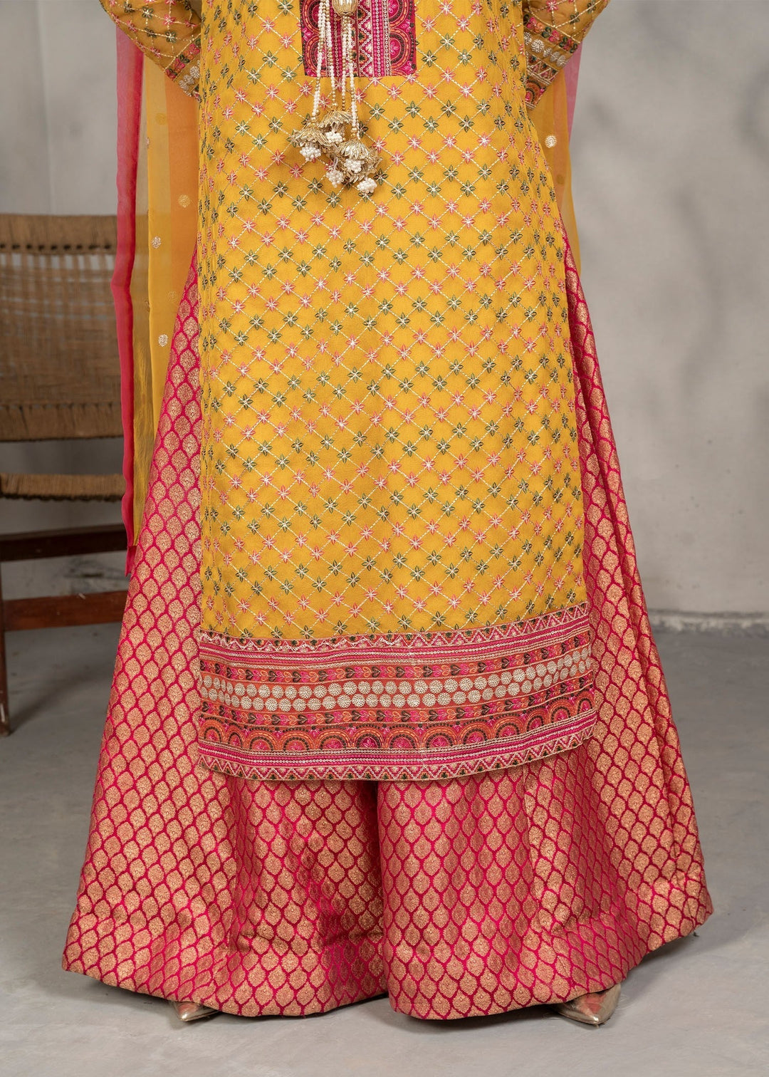 Laleen Maize 3 Piece Suit Yellow