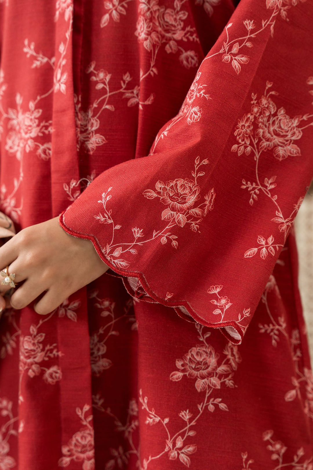 Cross Stitch - Ochre Silk - 3 Piece -  Khaddar Printed Suit - Unstitch