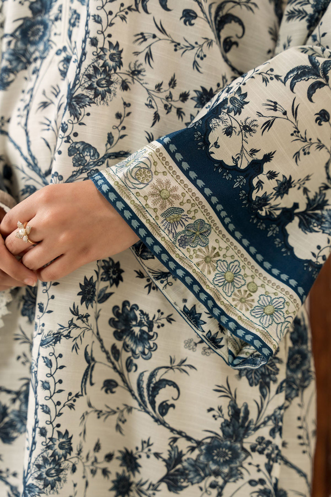 Cross Stitch - Beige Verve - 3 Piece -  Khaddar Printed Suit - Unstitch