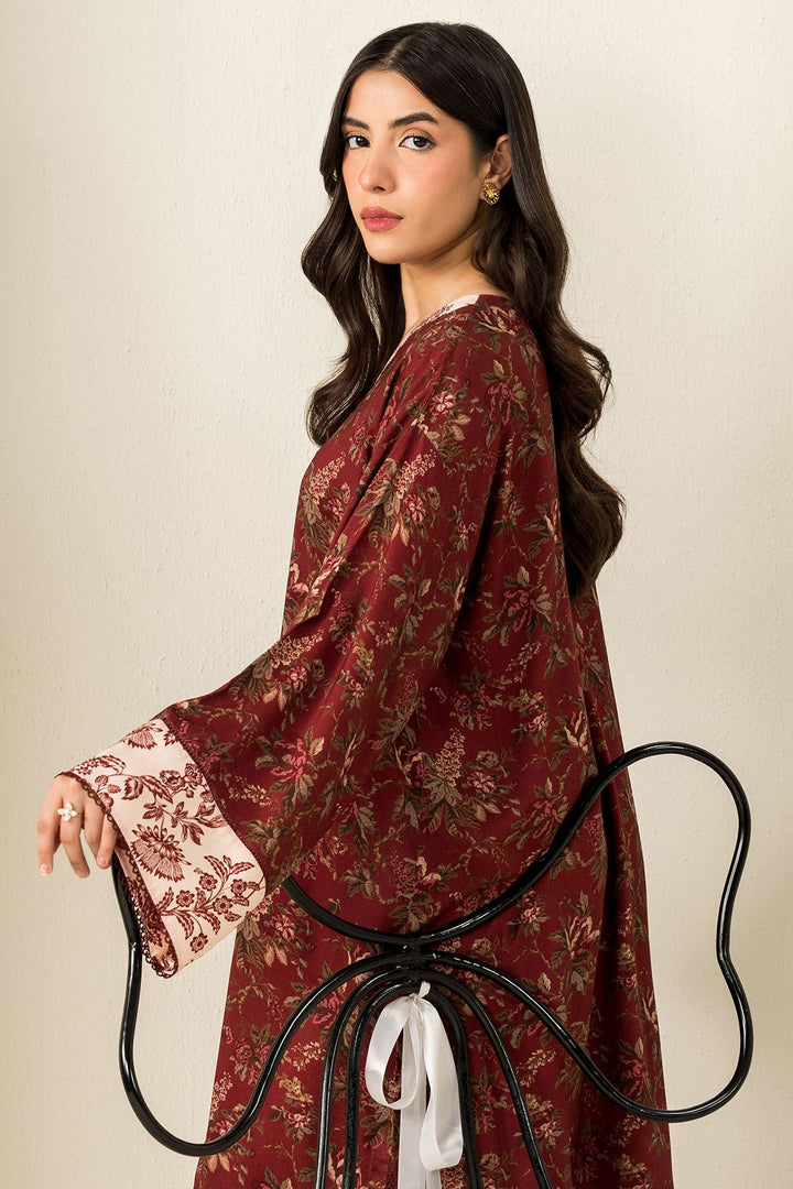 Cross Stitch - Floral Symphony - 2 Piece -  Linen Printed Suit - Unstitch