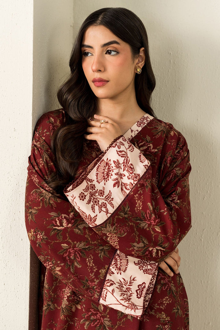 Cross Stitch - Floral Symphony - 2 Piece -  Linen Printed Suit - Unstitch