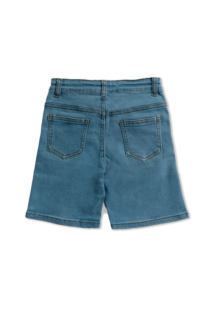 Hummingbirds - Blue Denim Shorts - Blue - 1 Piece