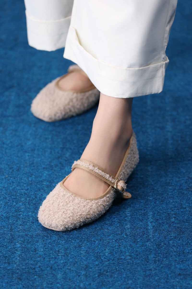 JootiShooti - Rose Quartz Boucle Mary Jane