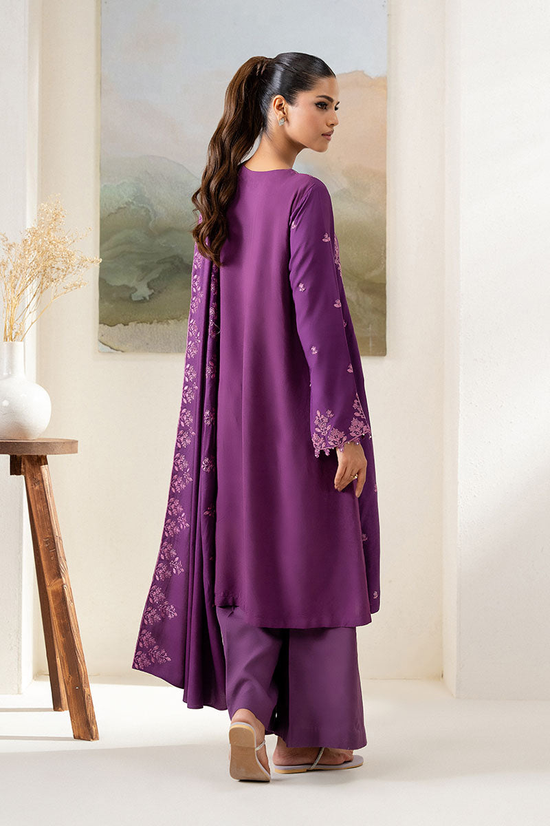 Cross Stitch - Purple Hue Linen Suit For Women - Purple - 2 Piece