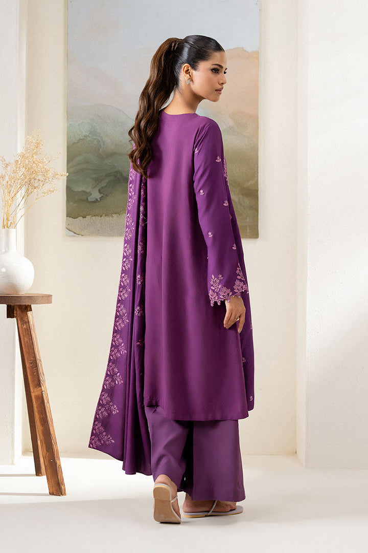 Cross Stitch - Purple Hue Linen Suit For Women - Purple - 2 Piece