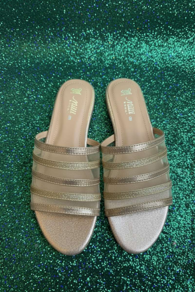 Milli Shoes - Fancy Slides For Women - White Gold