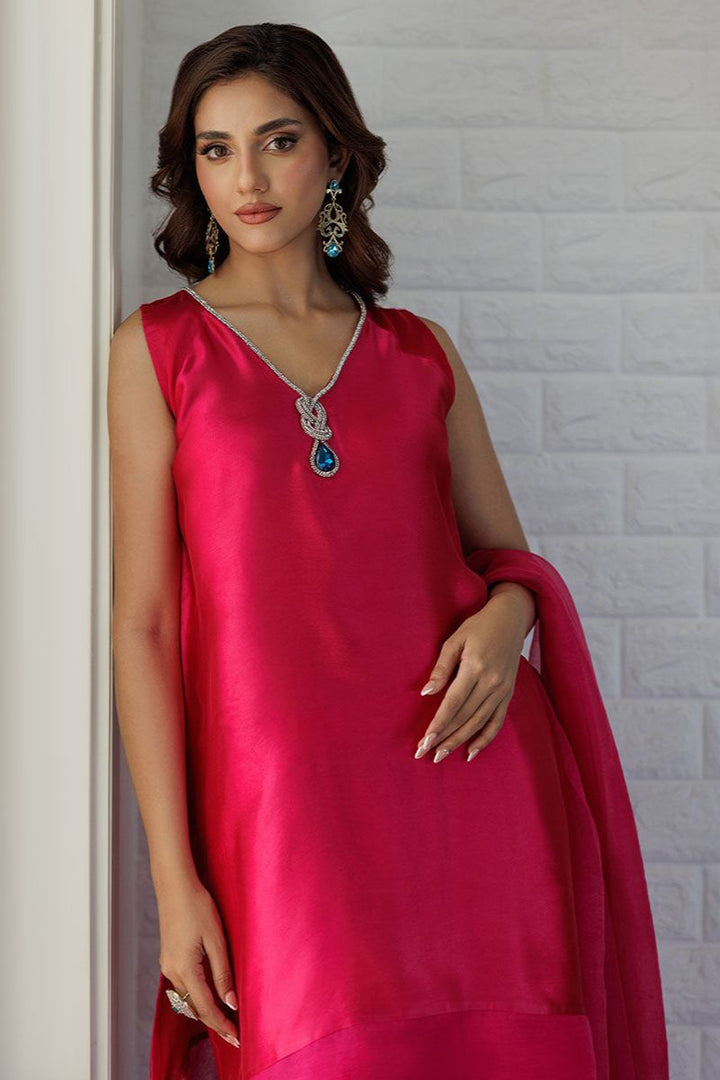 Deepak Perwani - Fuchsia Love - Sheesha Silk - Fuchsia Pink - 2 Piece