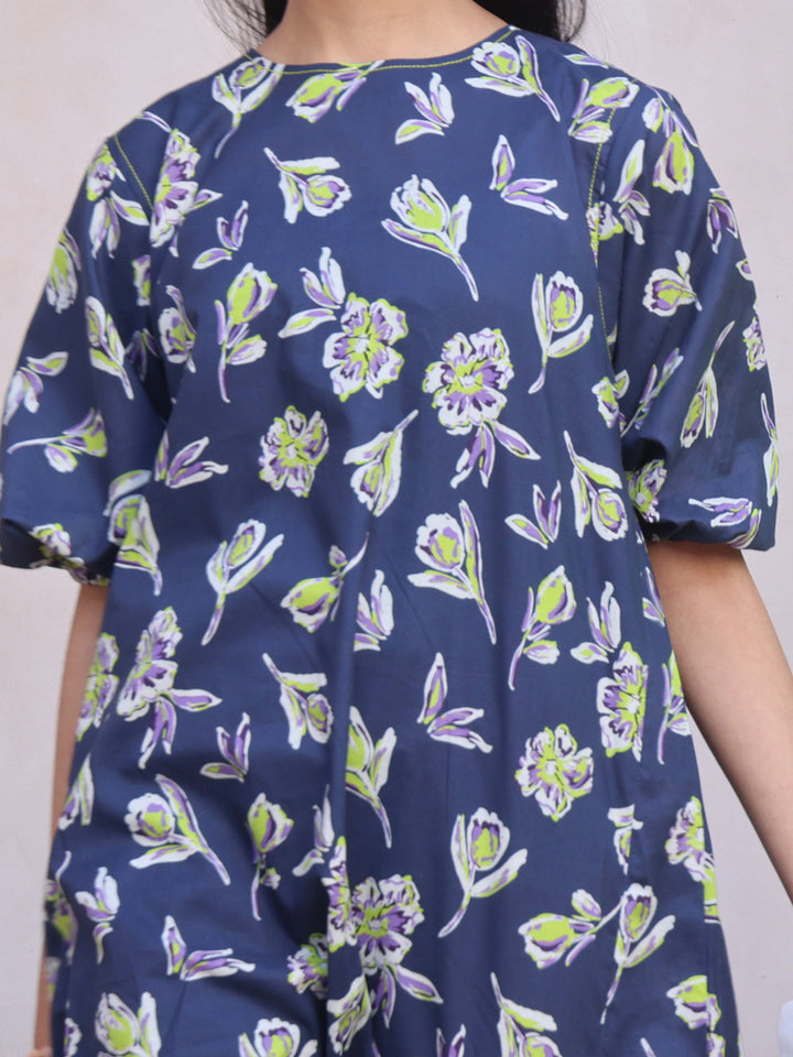 Oaks - Printed Pret Kurti Lawn Blue  - 1 Piece