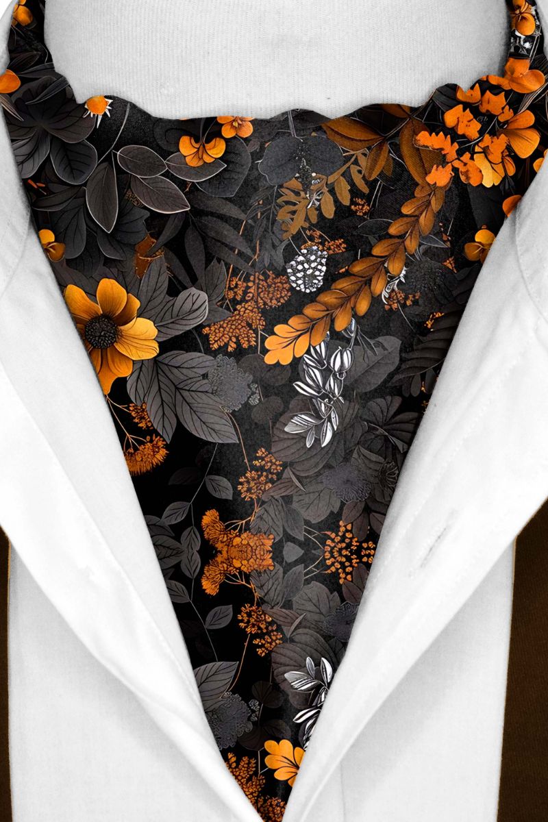 Black Wolf - HALLOWEEN TREE SILK ASCOT - Black - 1 Piece