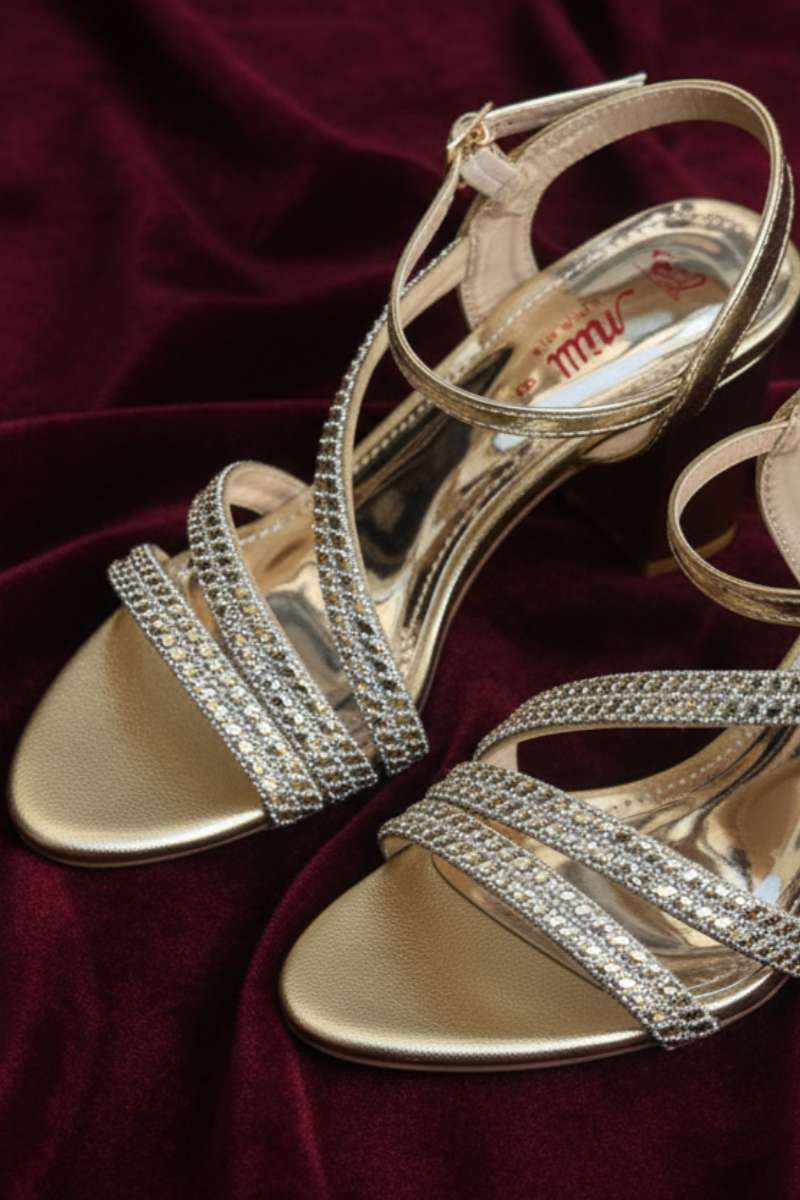 Milli Shoes - Fancy High Heels Sandals For Women - golden