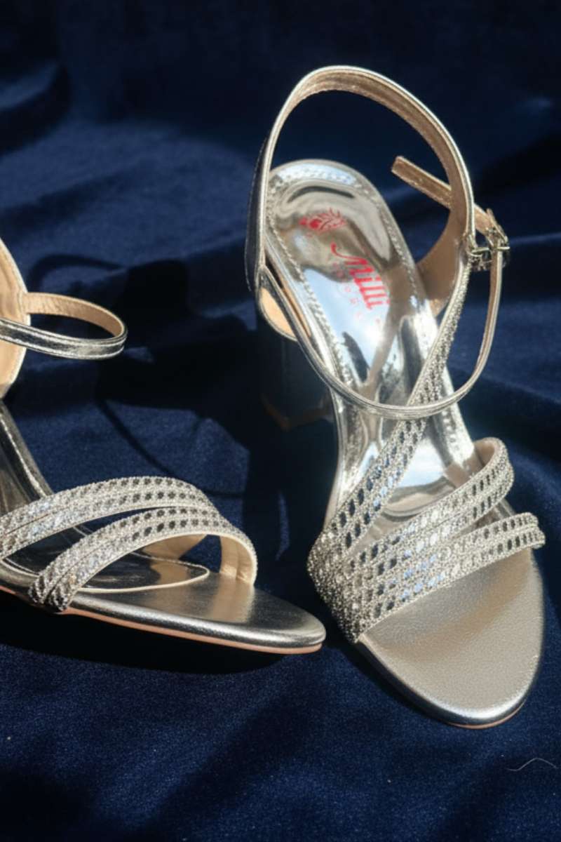 Milli Shoes - Fancy High Heels Sandals For Women - Silver - Studio by TCS