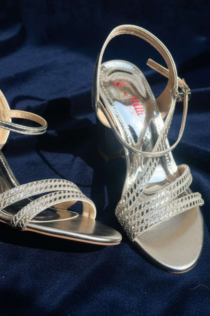 Milli Shoes - Fancy High Heels Sandals For Women - Silver - Studio by TCS