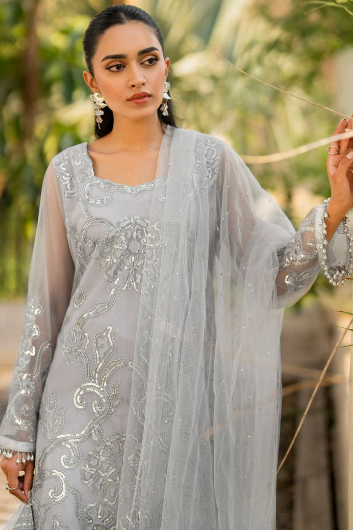 hina khawaja in Natasha Kamal - Ellie - grey sequins - Net lined with crepe de chin - 3 Piece