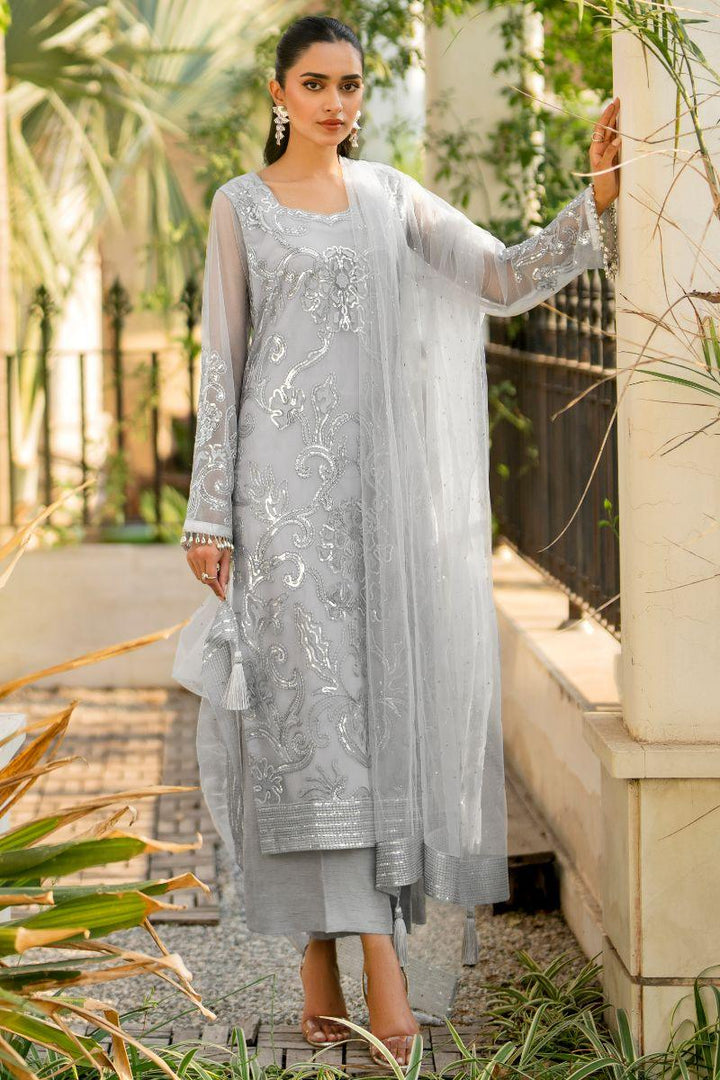 hina khawaja in Natasha Kamal - Ellie - grey sequins - Net lined with crepe de chin - 3 Piece