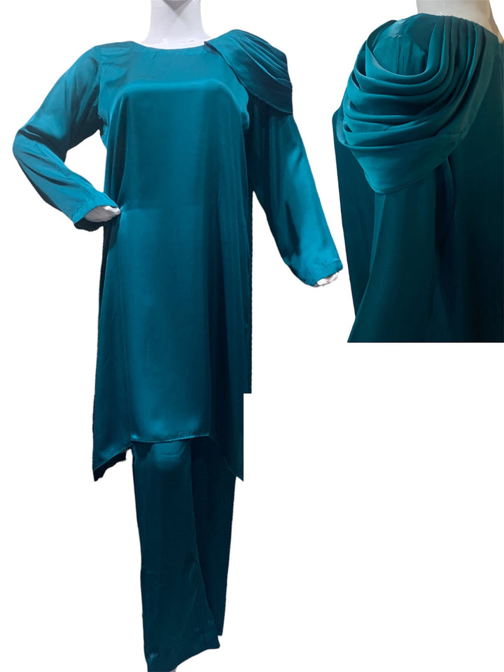 Syah - Casual Silk Shirt & Trouser - 2 Piece