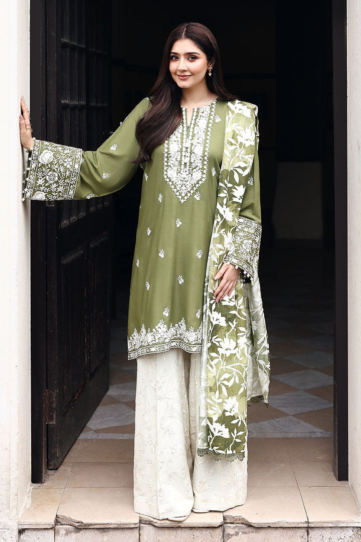 Cross Stitch - Moss Reverie - Linen Embroidered Suit - 3 Piece - Unstitch