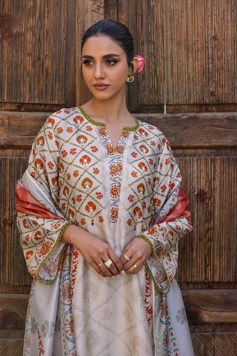 Deepak Perwani - KUD03 - Pure Silk - 3 Piece