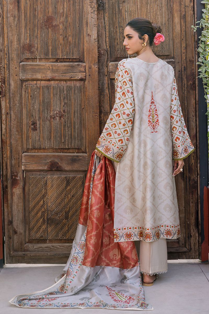 Deepak Perwani - KUD03 - Pure Silk - 3 Piece