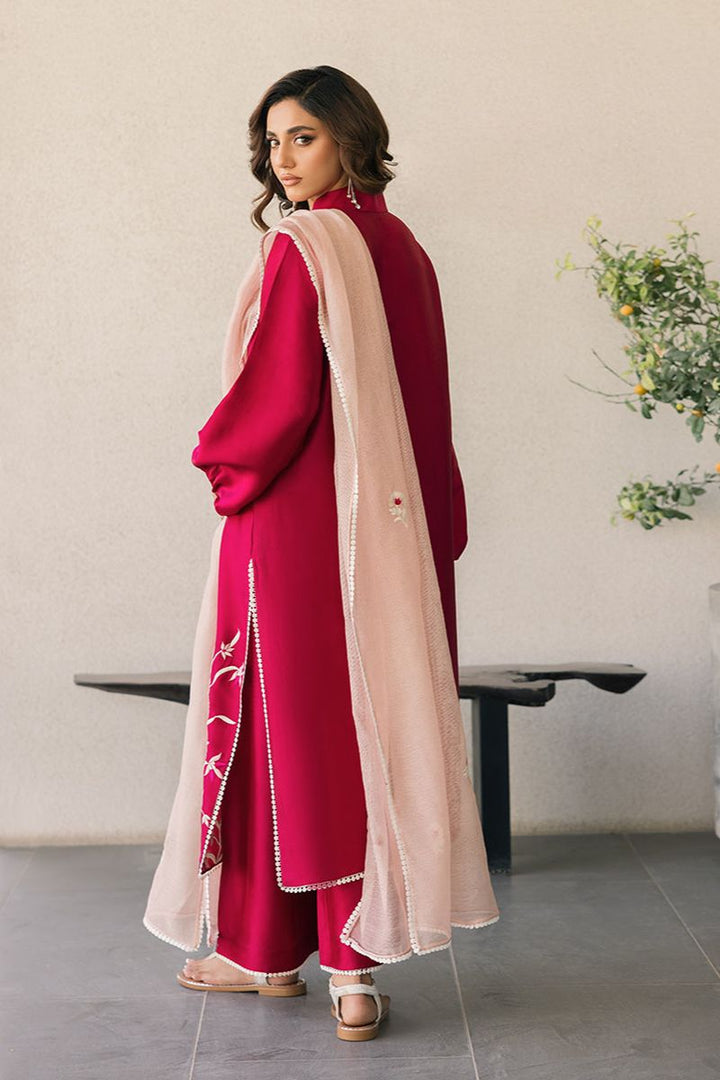 Deepak Perwani - Kut324 - Shisha Silk - Magenta - 3 Piece