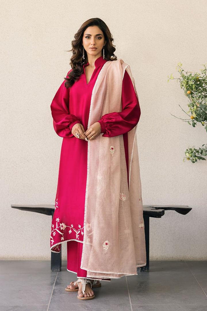 Deepak Perwani - Kut324 - Shisha Silk - Magenta - 3 Piece