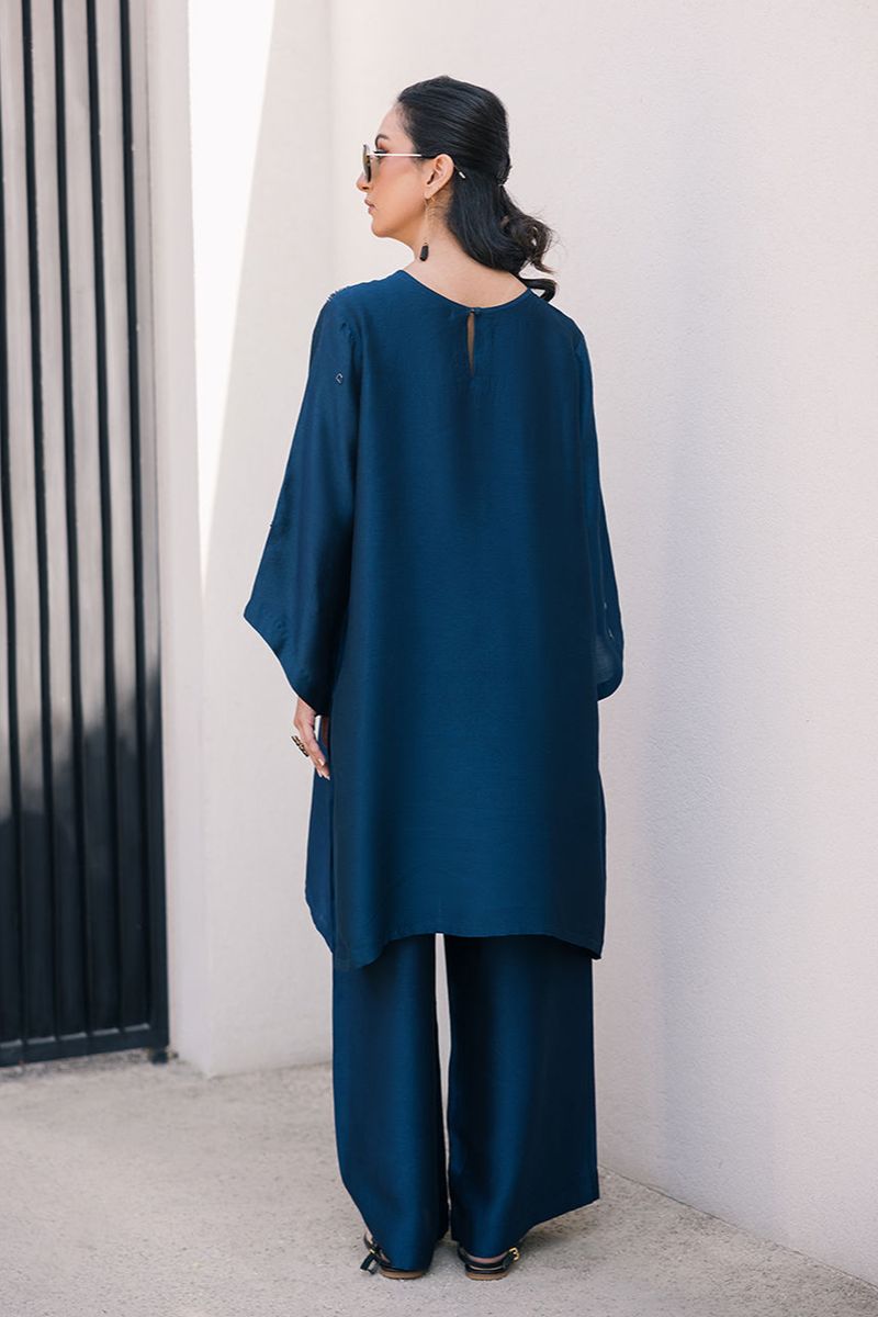 Deepak Perwani - Kut327 - Shisha Silk - Blue - 2 Piece