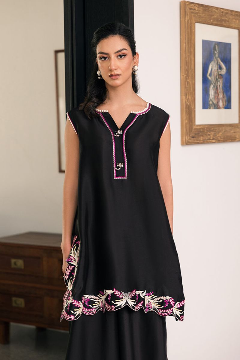 Deepak Perwani - Kut330 - Silk - Black - 2 Piece
