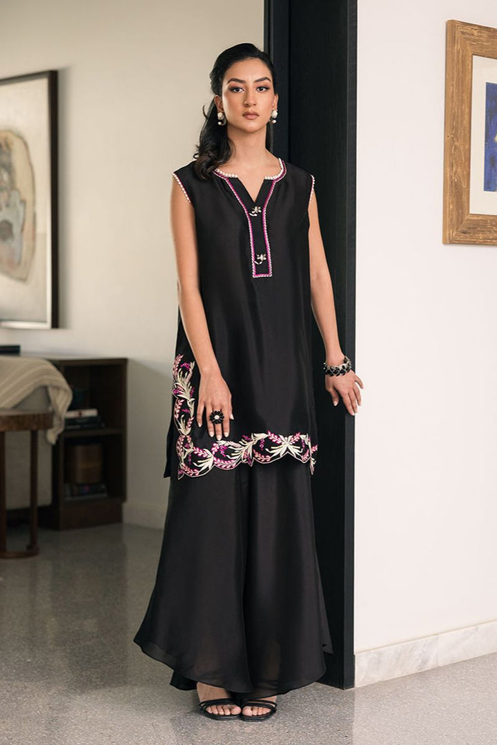 Deepak Perwani - Kut330 - Silk - Black - 2 Piece