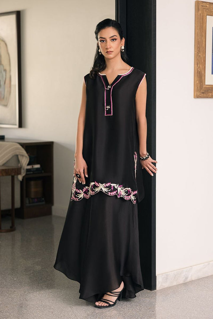 Deepak Perwani - Kut330 - Silk - Black - 2 Piece