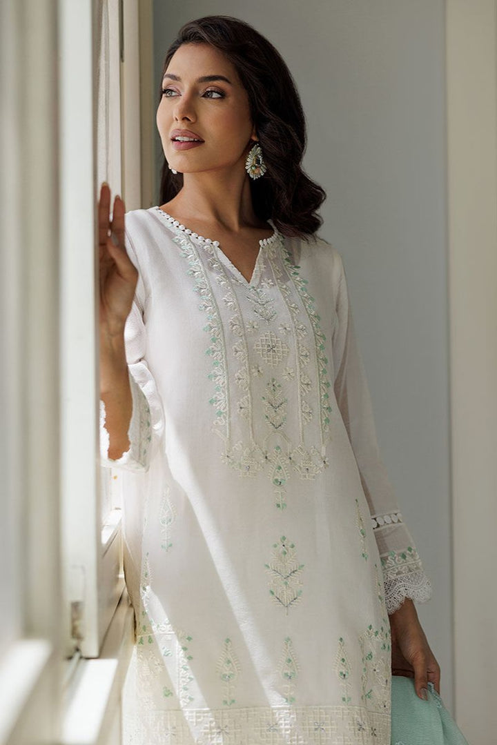 Deepak Perwani - Lilla 1 - Cotton Net - White - 3 Piece