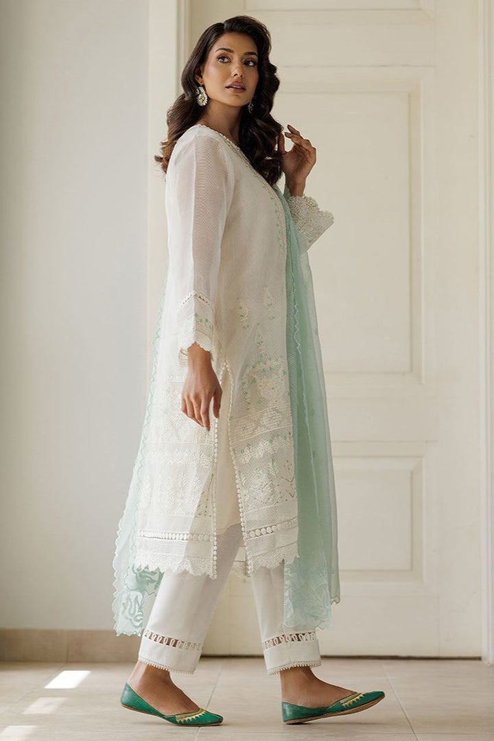 Deepak Perwani - Lilla 1 - Cotton Net - White - 3 Piece