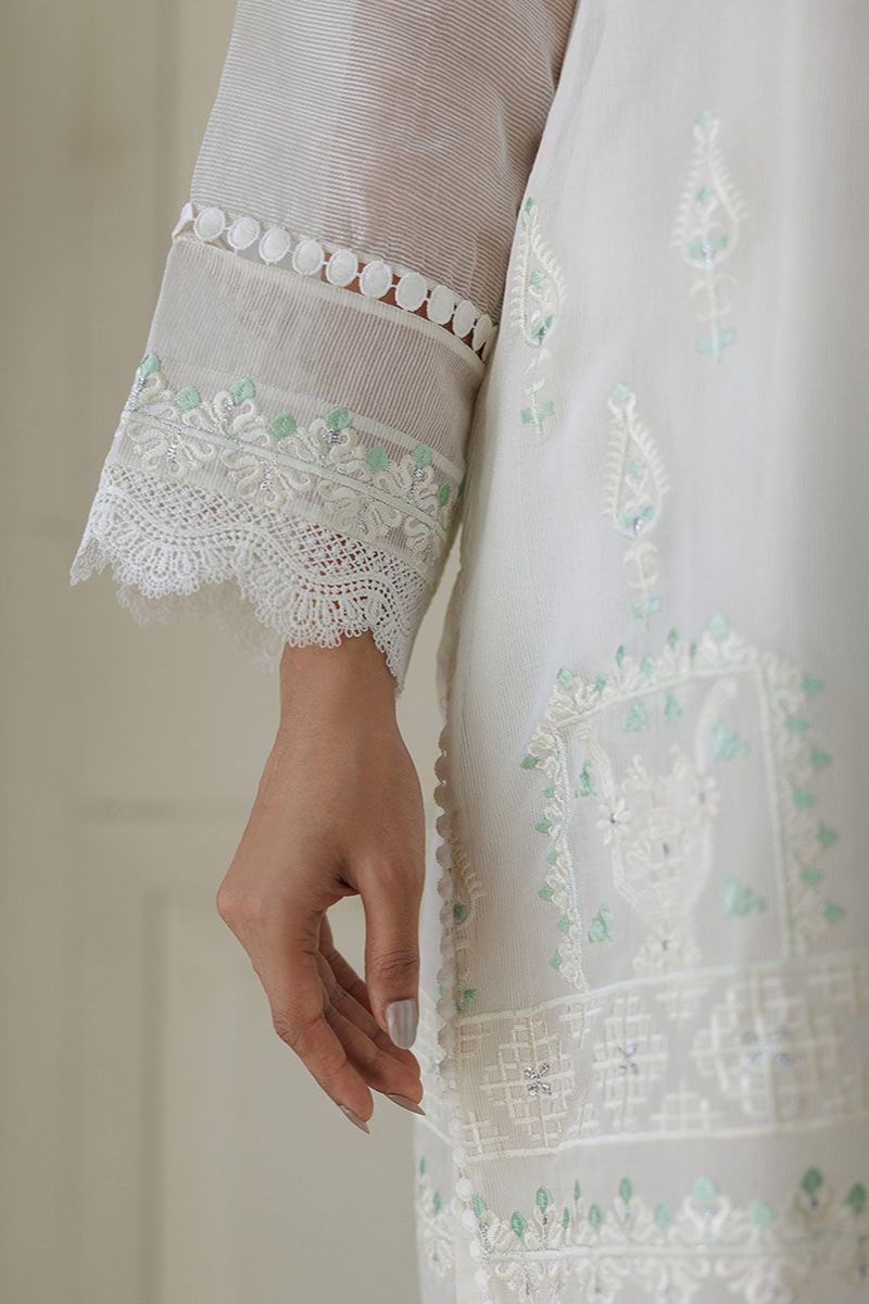 Deepak Perwani - Lilla 1 - Cotton Net - White - 3 Piece