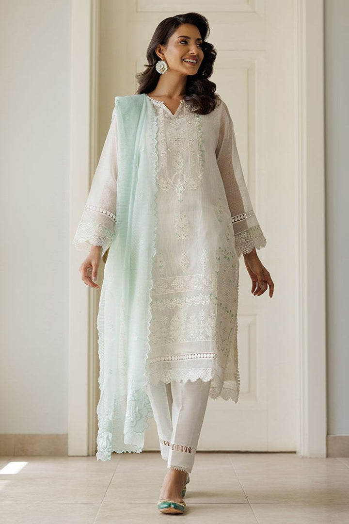 Deepak Perwani - Lilla 1 - Cotton Net - White - 3 Piece