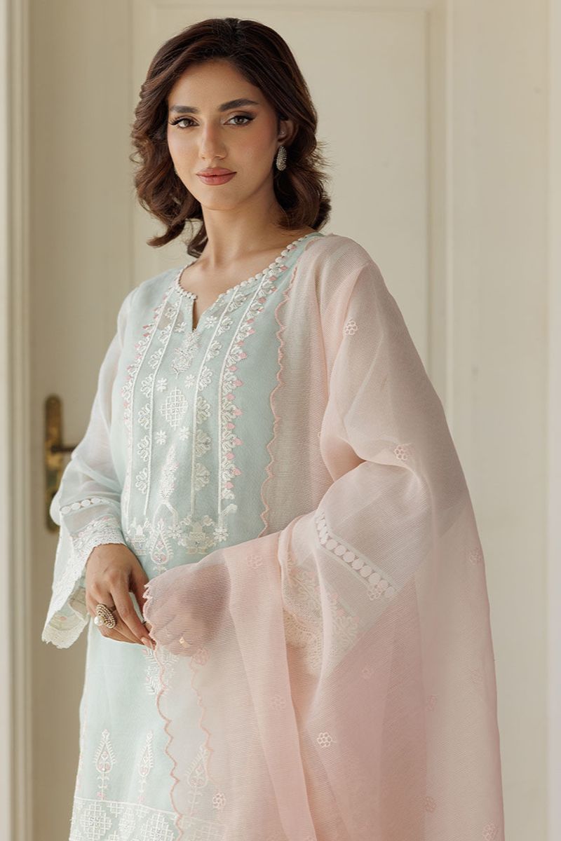 Deepak Perwani - Lilla 2 - Cotton Net - Ice Blue - 3 Piece