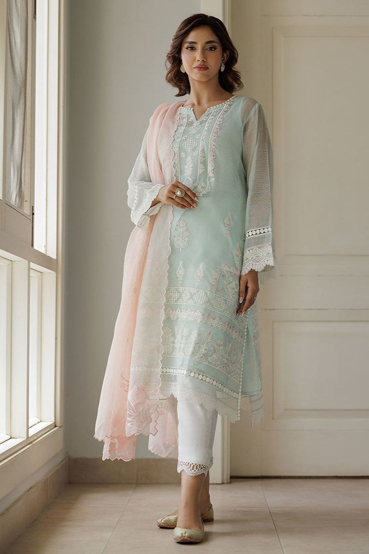 Deepak Perwani - Lilla 2 - Cotton Net - Ice Blue - 3 Piece