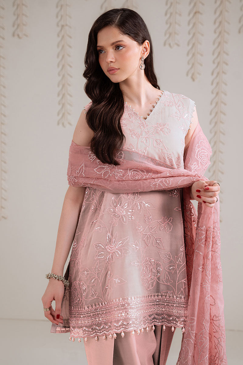 Cross Stitch - DUSTY ROSE - Chiffon - 4 Piece - Unstitched