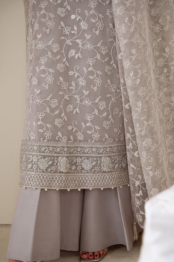 Cross Stitch - PEARL GRAY - Chiffon - 4 Piece - Unstitched