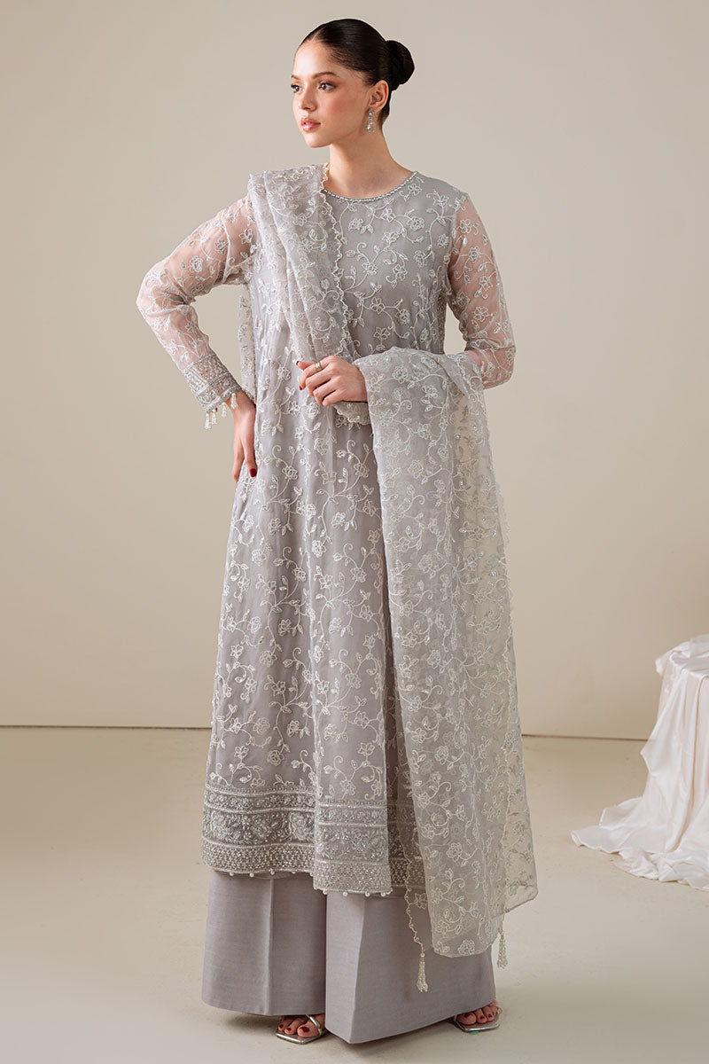 Cross Stitch - PEARL GRAY - Chiffon - 4 Piece - Unstitched