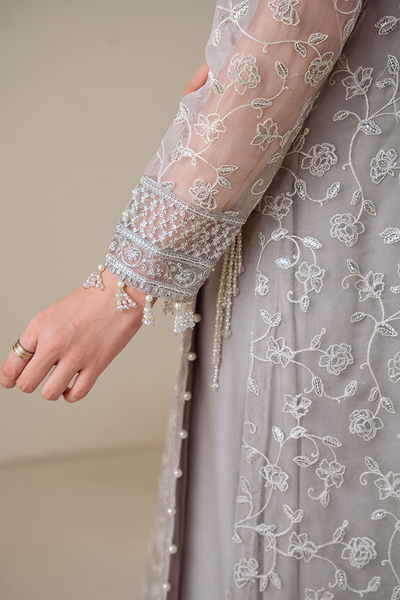 Cross Stitch - PEARL GRAY - Chiffon - 4 Piece - Unstitched