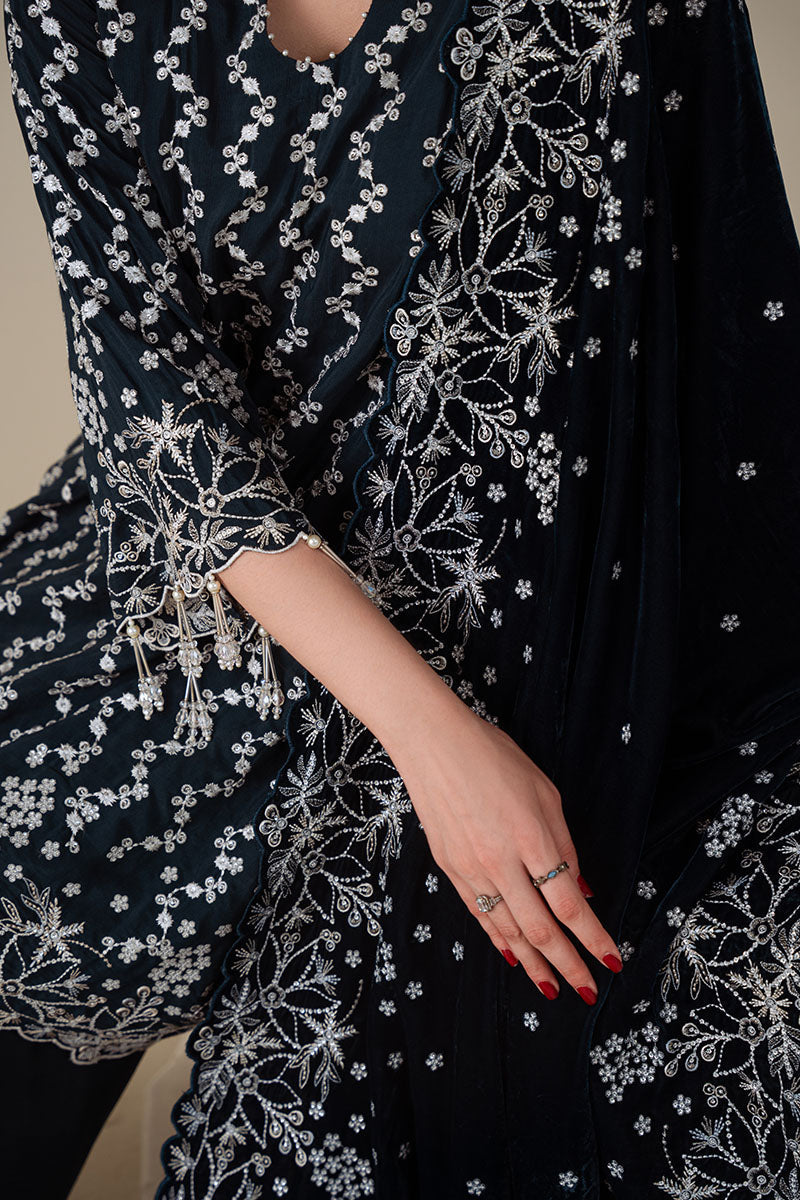 Cross Stitch - TROPICAL TEAL - Chiffon - 3 Piece - Unstitched