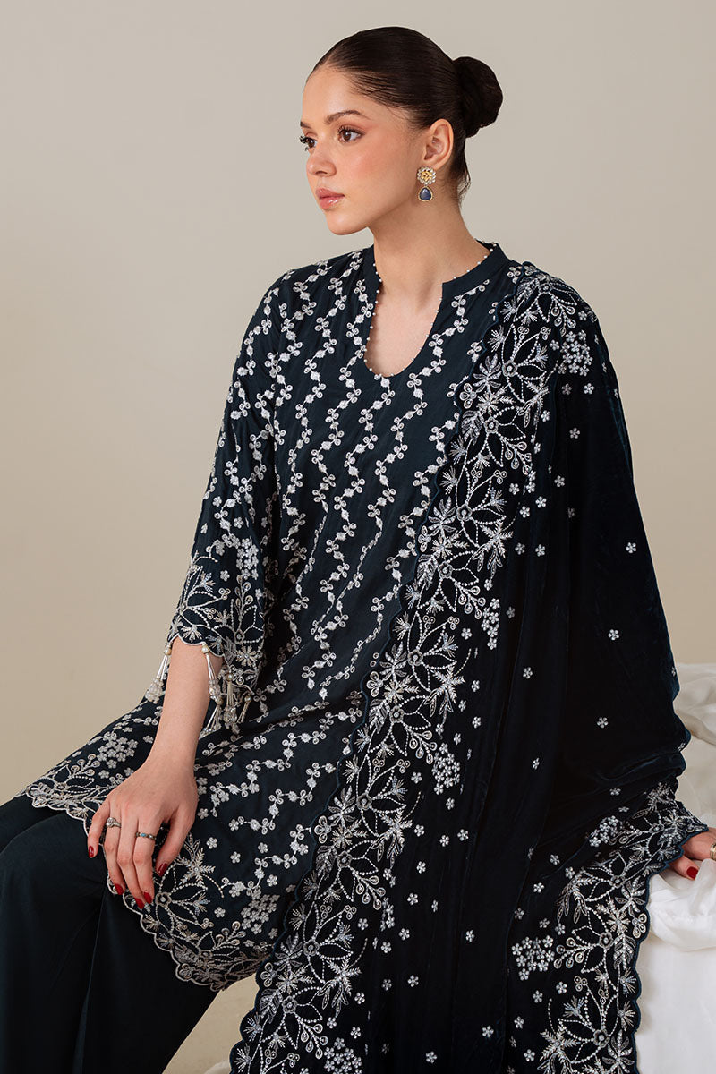 Cross Stitch - TROPICAL TEAL - Chiffon - 3 Piece - Unstitched