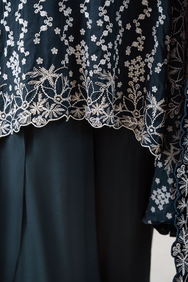 Cross Stitch - TROPICAL TEAL - Chiffon - 3 Piece - Unstitched