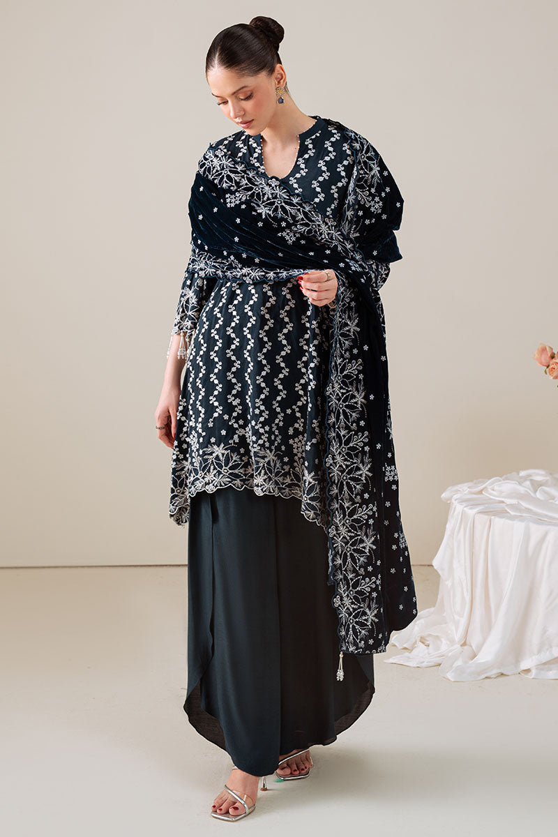 Cross Stitch - TROPICAL TEAL - Chiffon - 3 Piece - Unstitched