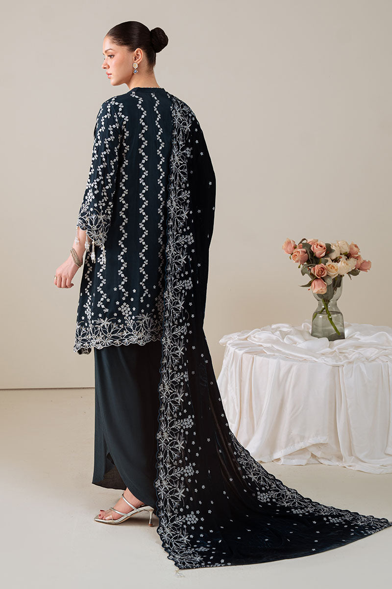 Cross Stitch - TROPICAL TEAL - Chiffon - 3 Piece - Unstitched