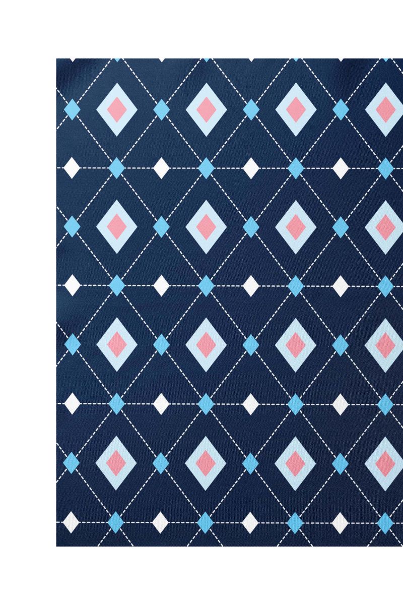 Black Wolf - DIAMOND BLUE GEOMETRIC Silk Ascot - 1 Piece