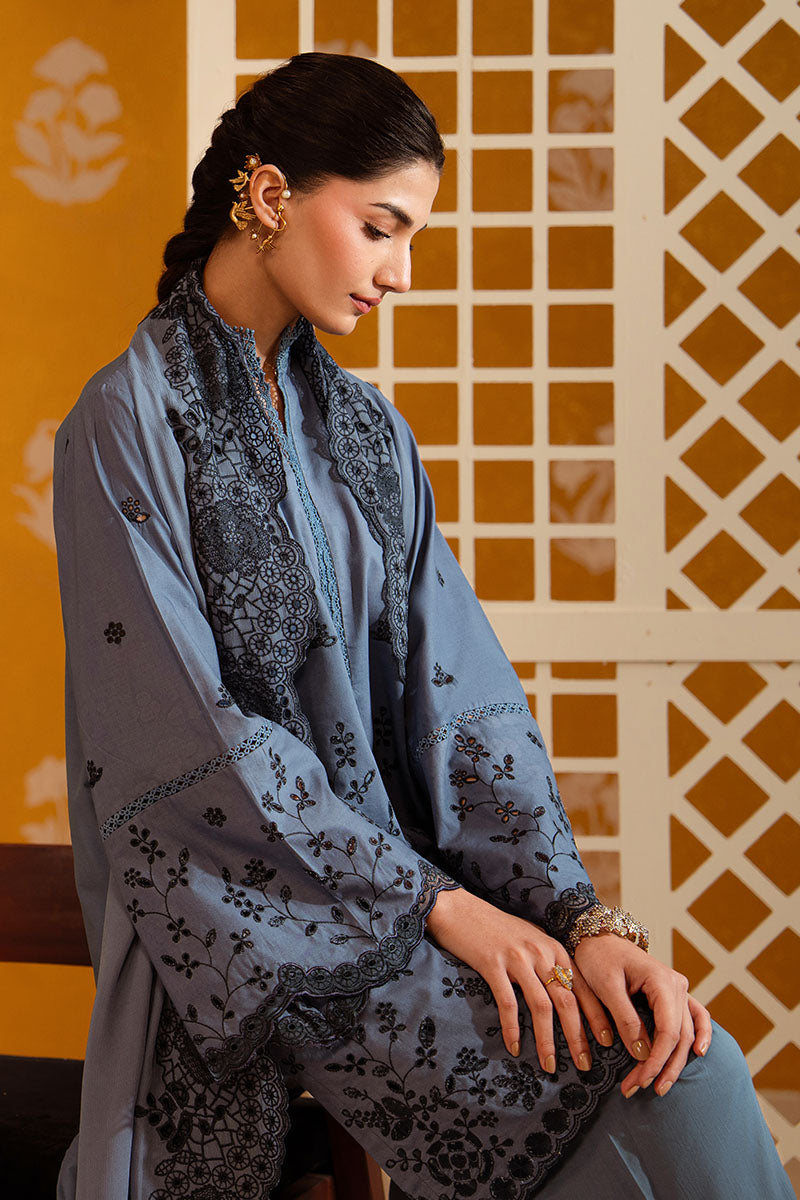 Cross Stitch - Beryl Dusk Chikankari Lawn Unstitch Suit For Women - 3 Piece