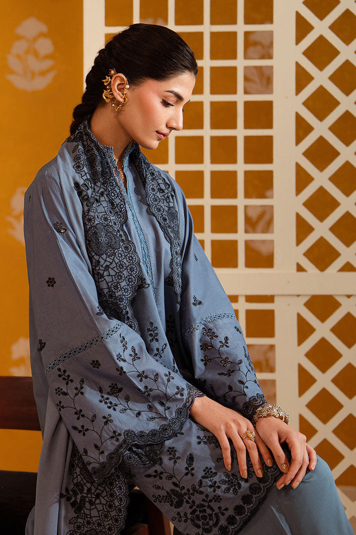 Cross Stitch - Beryl Dusk Chikankari Lawn Unstitch Suit For Women - 3 Piece