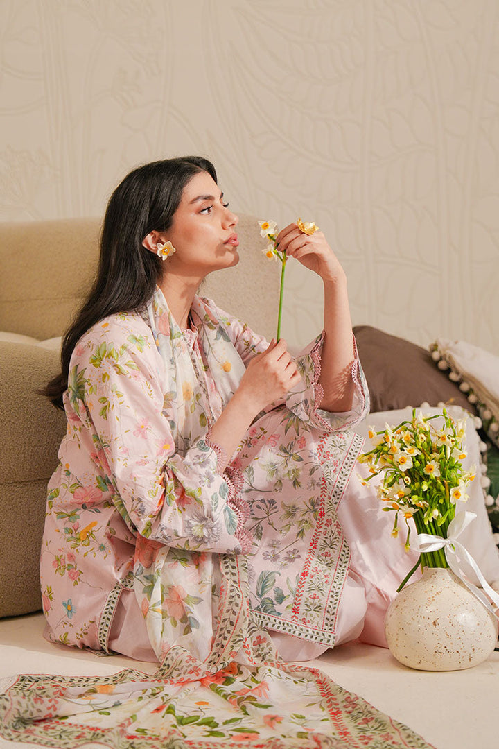 Cross Stitch - Coral Wave Digital Print Lawn Unstitch Suit For Women - 3 Piece