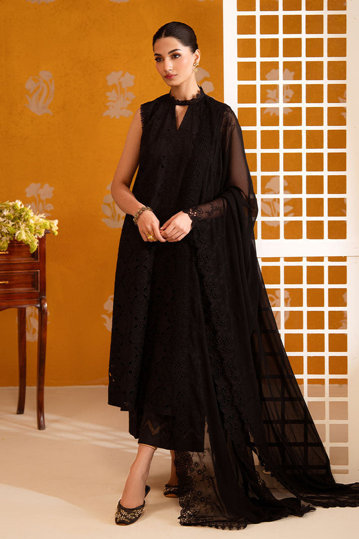 Cross Stitch - Chantelle Lace Chikankari Lawn Unstitch Suit For Women - 4 Piece