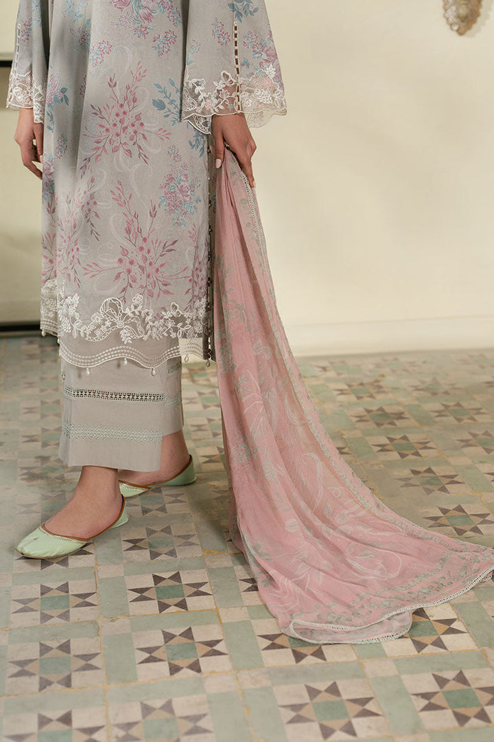 Cross Stitch - Lawn Crystal Splash Unstitch Suit For Women - 3 Piece